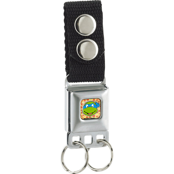 buckle down Keychain - Classic Teenage Mutant Ninja Turtles Leonardo Face Pizza Full Color