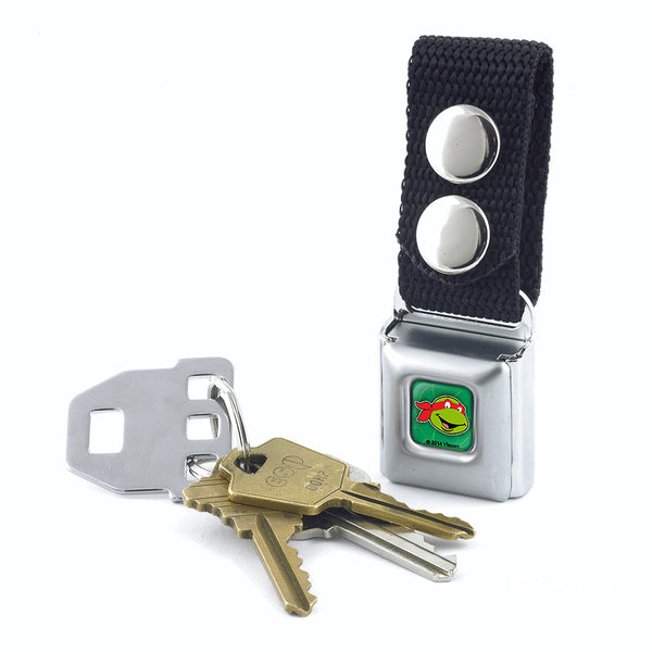 Buckle Down Keychain - Classic Teenage Mutant Ninja Turtles Raphael Face Turtle Shell Full Color Green