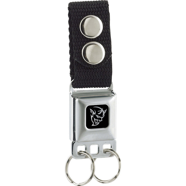buckle down Keychain - Dodge Demon Icon Black Silver - Black