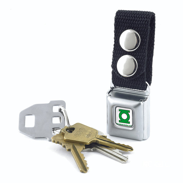 Buckle Down Keychain - Green Lantern Logo CLOSE-UP Full Color White Green