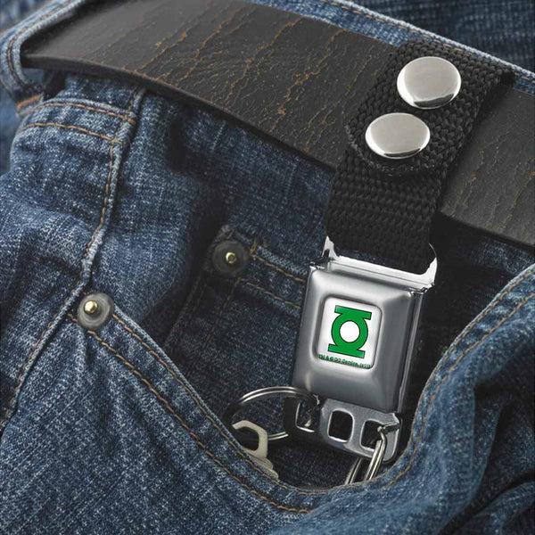 Buckle Down Keychain - Green Lantern Logo CLOSE-UP Full Color White Green
