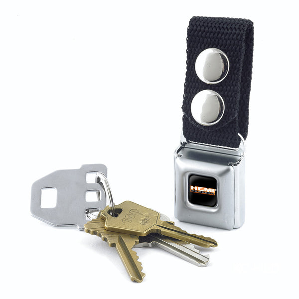 Buckle Down Keychain - HEMI POWERED Logo Full Color Black Orange White Gray