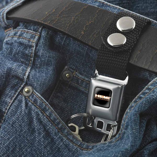 Buckle Down Keychain - HEMI POWERED Logo Full Color Black Orange White Gray