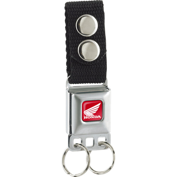 buckle down Keychain - HONDA Motorcycle Full Color Red White - Black Webbing