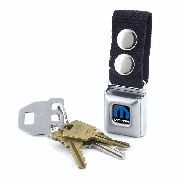 Buckle Down Keychain - MOPAR Logo Full Color Black Blue White
