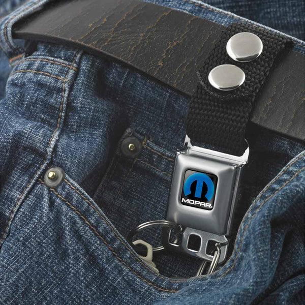 Buckle Down Keychain - MOPAR Logo Full Color Black Blue White