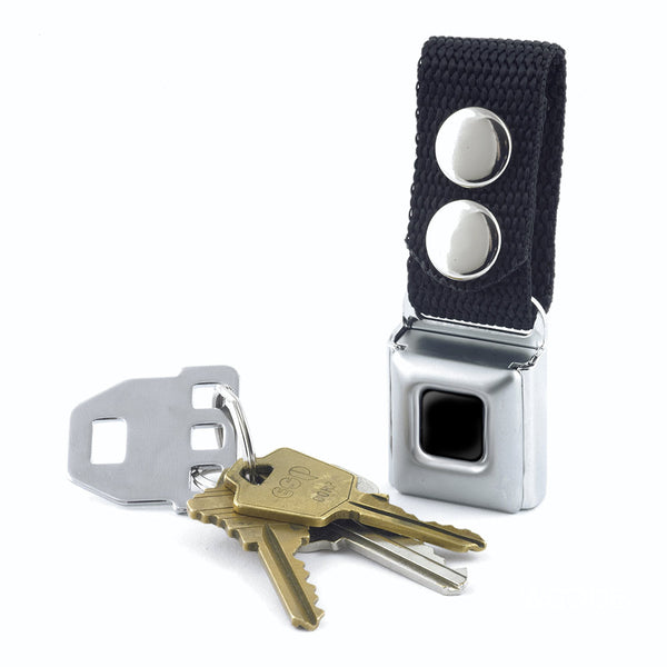 Buckle Down Keychain - Plain Black Full Color - Black Webbing