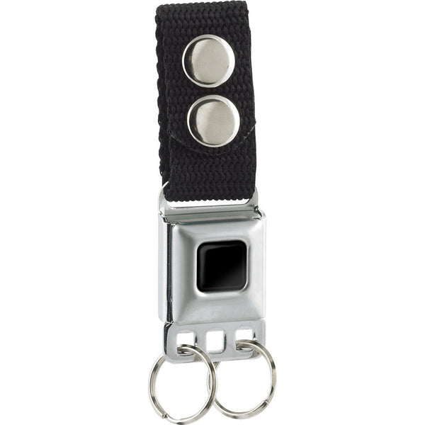 buckle down Keychain - Plain Black Full Color - Black Webbing