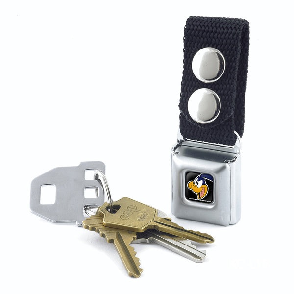 Buckle Down Keychain - Road Runner Face CLOSE-UP Full Color Black
