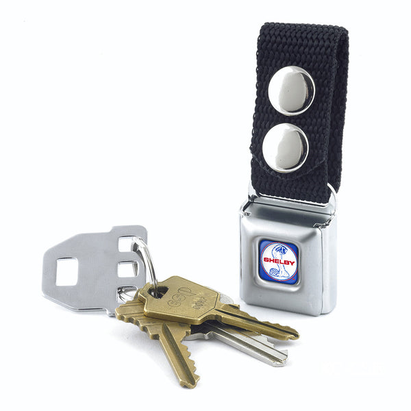 Buckle Down Keychain - SHELBY Tiffany Split Full Color Blue Red White