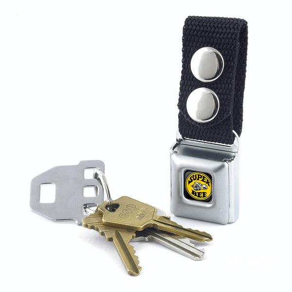 Buckle Down Keychain - SUPER BEE Logo Full Color Black Yellow White - Black