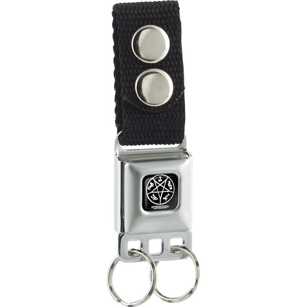 buckle down Keychain - Supernatural Devil's Trap Symbol Black White