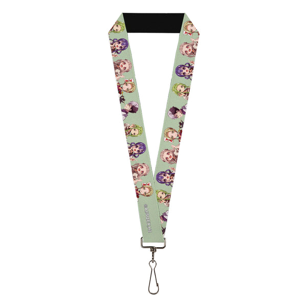 buckle down Lanyard - 1.0" - After-School Hanako-Kun Five Character Poses Light Green