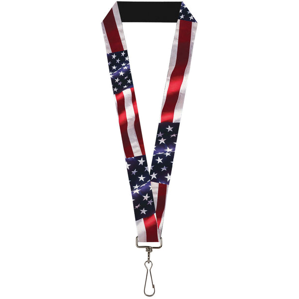 buckle down Lanyard - 1.0" - American Flag Vivid CLOSE-UP