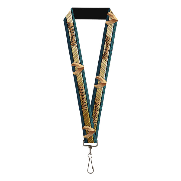 buckle down Lanyard - 1.0" - AQUAMAN 2017 Icon Scales Stripe Blues Golds