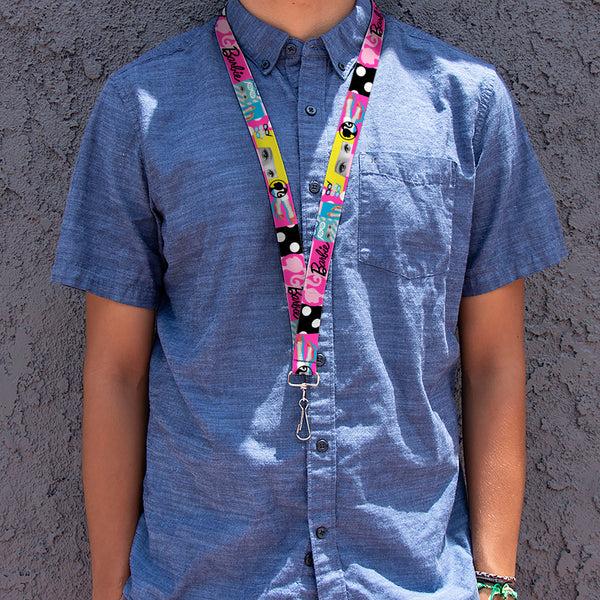 Buckle Down Lanyard - 1.0" - BARBIE Accessory Icons Collage Multi Color