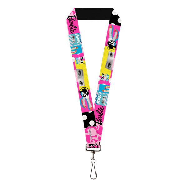 buckle down Lanyard - 1.0" - BARBIE Accessory Icons Collage Multi Color