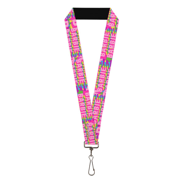buckle down Lanyard - 1.0" - BARBIE Bold Text Stacked Pink/Multi Color