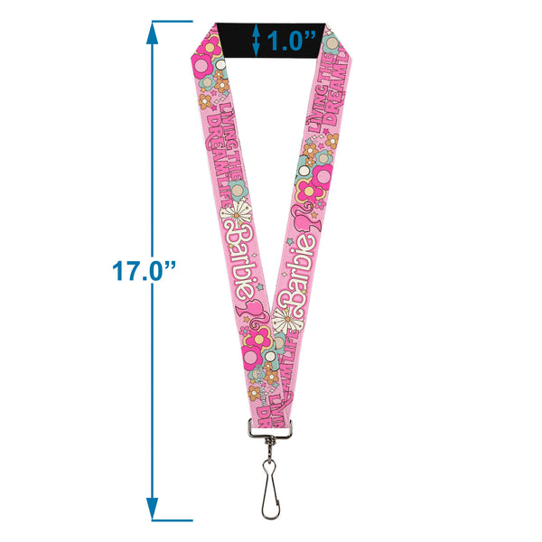 Buckle Down Lanyard - 1.0" - BARBIE LIVING THE DREAM LIFE Icons Collage Pinks