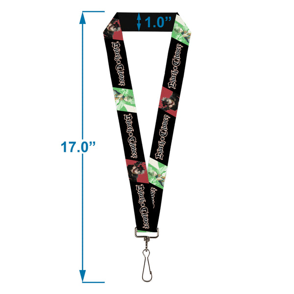 Buckle Down Lanyard - 1.0" - BLACK CLOVER Asta And Yuno Pose Blocks With Title Logo Black