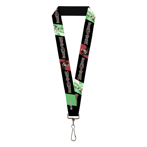 buckle down Lanyard - 1.0" - BLACK CLOVER Asta and Yuno Pose Blocks with Title Logo Black