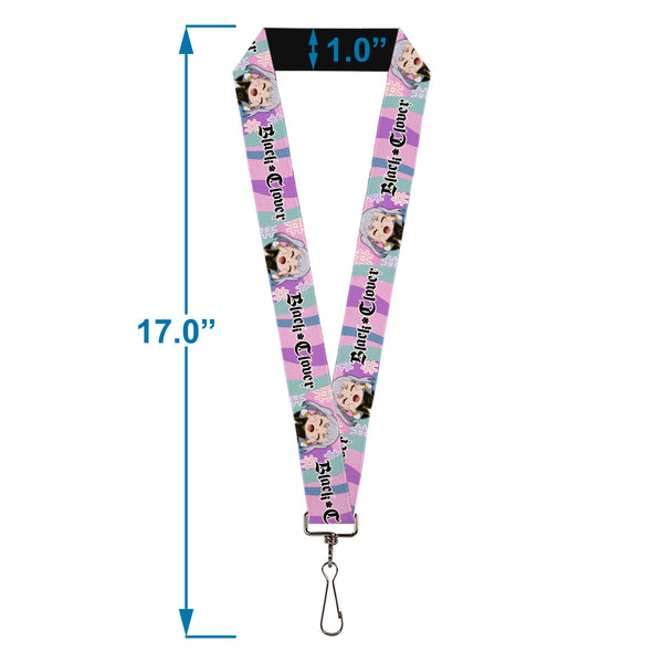Buckle Down Lanyard - 1.0" - BLACK CLOVER Chibi Noelle Hash Tag Pose And Title Logo Multi Color