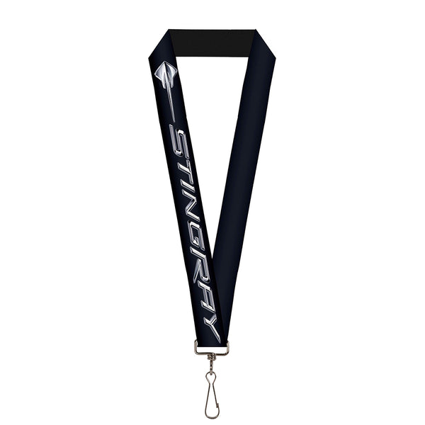 buckle down Lanyard - 1.0" - C7 STINGRAY Logo Black Silver