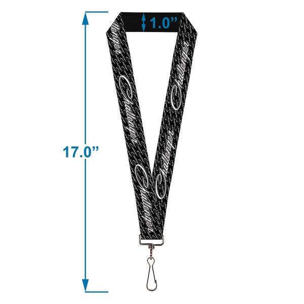Buckle Down Lanyard - 1.0" - CHALLENGER Repeat W Text Black White