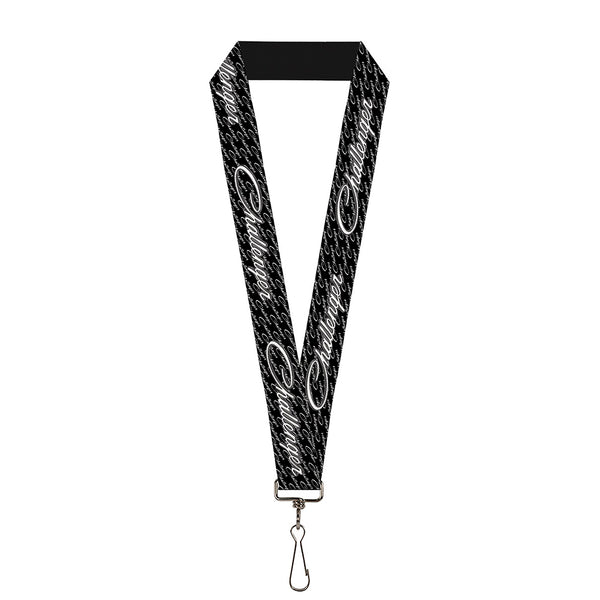 buckle down Lanyard - 1.0" - CHALLENGER Repeat w Text Black White