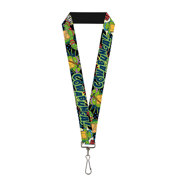 buckle down Lanyard - 1.0" - Classic Teenage Mutant Ninja Turtles Turtles Pose12 COWABUNGA Pop Art