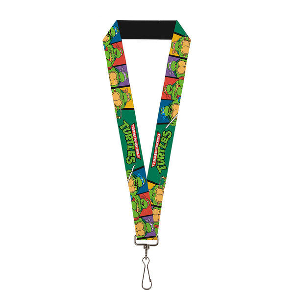 buckle down Lanyard - 1.0" - Classic TMNT Group Pose3 TMNT Logo Green Multi Color