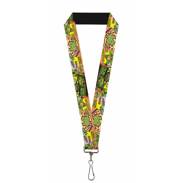 buckle down Lanyard - 1.0" - Classic TMNT Turtles Pose14 '84 Pizza Verbiage