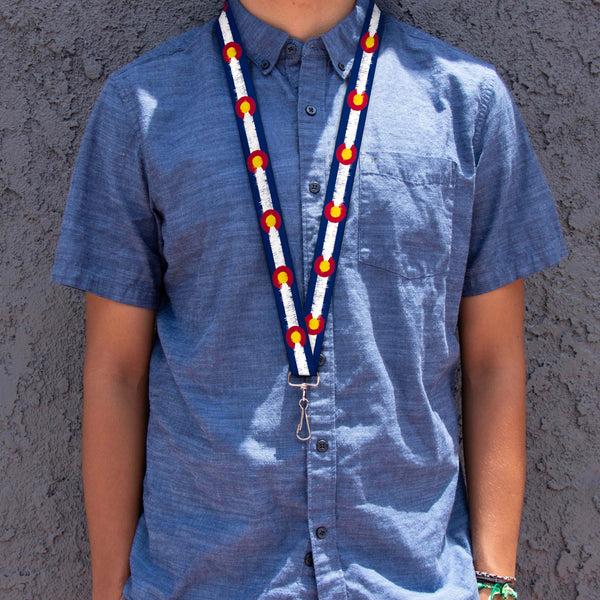 Buckle Down Lanyard - 1.0" - Colorado Flags2 Repeat Weathered