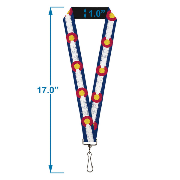 Buckle Down Lanyard - 1.0" - Colorado Flags2 Repeat Weathered