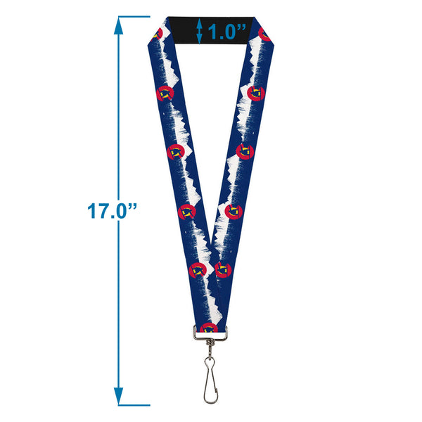 Buckle Down Lanyard - 1.0" - Colorado Snowboarder Snowy Mountains Weathered