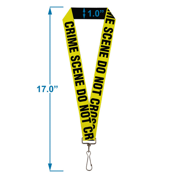 Buckle Down Lanyard - 1.0" - CRIME SCENE DO NOT CROSS Yellow Black