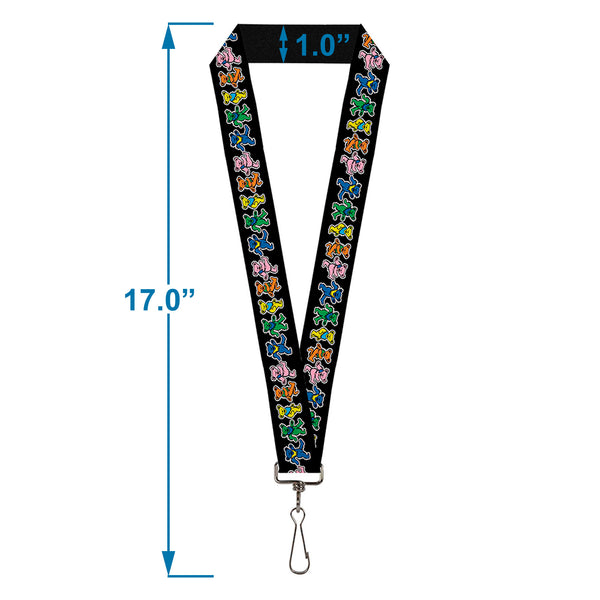 Buckle Down Lanyard - 1.0" - Dancing Bears Black Multi Color