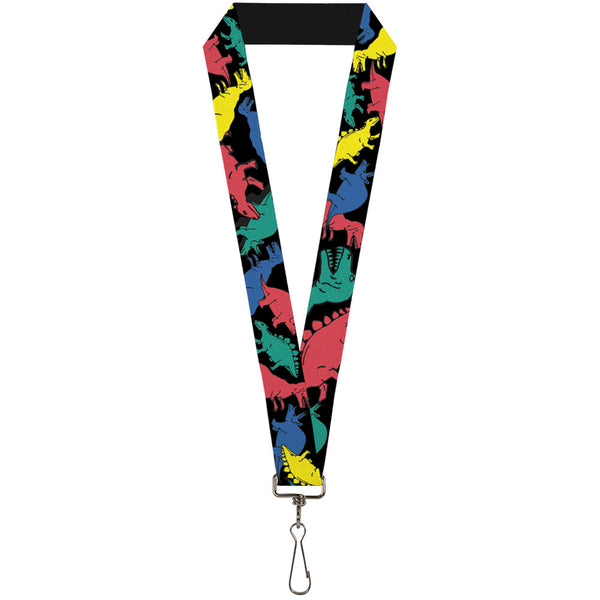 buckle down Lanyard - 1.0" - Dinosaurs Black Multi Color