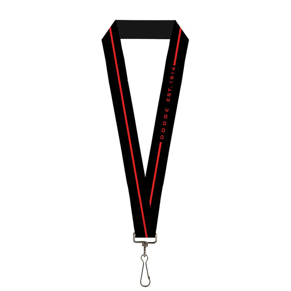 buckle down Lanyard - 1.0" - Dodge 100th Anniversary Logo Stripe Black Red