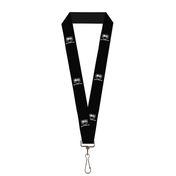 buckle down Lanyard - 1.0" - Dodge Viper Black Silver Logo REPEAT
