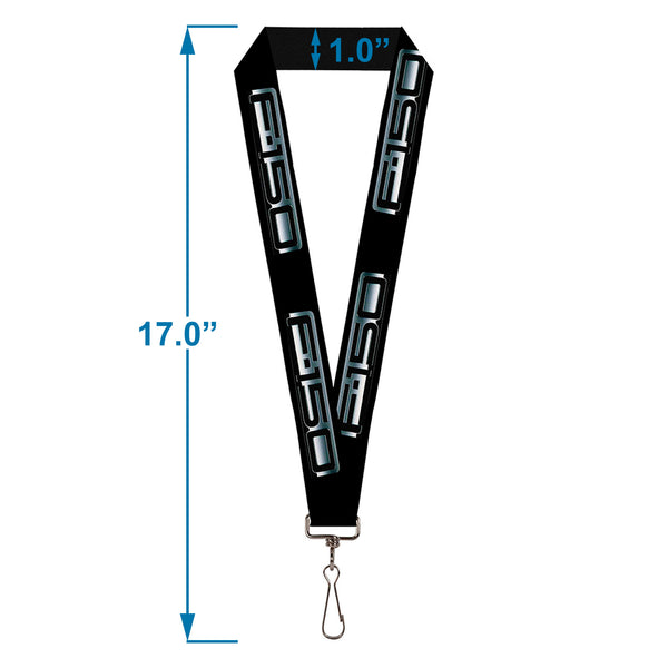Buckle Down Lanyard - 1.0" - F-150 Emblem Black Silver-Fade