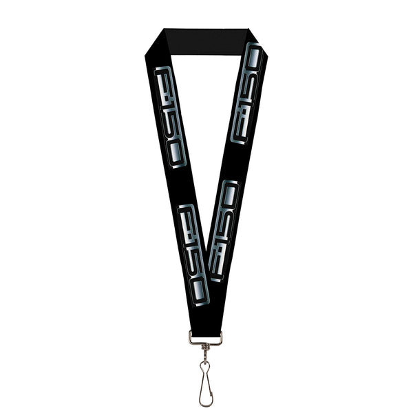buckle down Lanyard - 1.0" - F-150 Emblem Black Silver-Fade