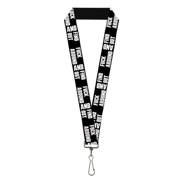 buckle down Lanyard - 1.0" - FAFO FUCK AROUND AND FIND OUT Bold Black White