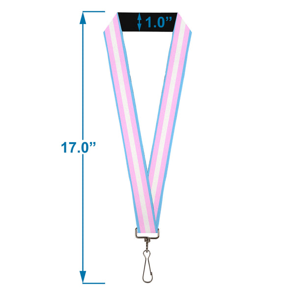 Buckle Down Lanyard - 1.0" - Flag Transgender Baby Blue Baby Pink White