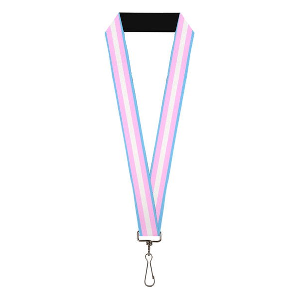 buckle down Lanyard - 1.0" - Flag Transgender Baby Blue Baby Pink White