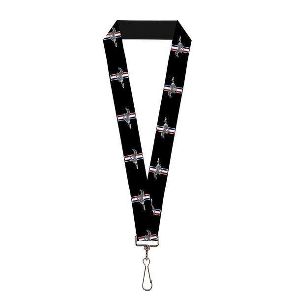 buckle down Lanyard - 1.0" - Ford Mustang w Bars Logo REPEAT