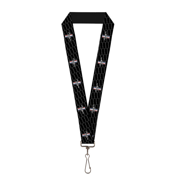 buckle down Lanyard - 1.0" - Ford Mustang w Bars REPEAT w Text