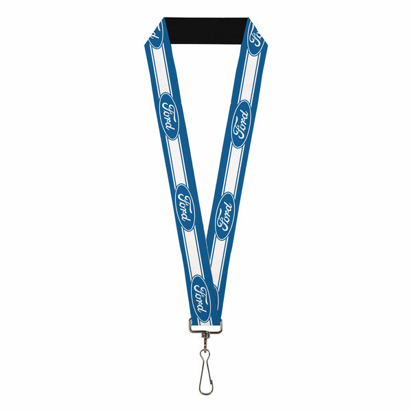 buckle down Lanyard - 1.0" - Ford Oval 5-Stripe Blue White