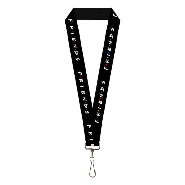 buckle down Lanyard - 1.0" - FRIENDS Logo Black White Multi Color