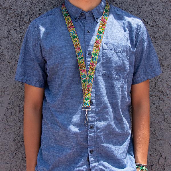 Buckle Down Lanyard - 1.0" - Grateful Dead Dancing Bears Swirl Multi Color